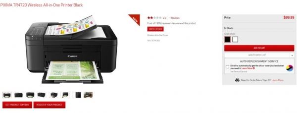 Новый принтер Canon Pixma TR4720 стоит 100 долларов